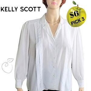 KELLY SCOTT BUTTON DOWN BLOUSE SZ 22